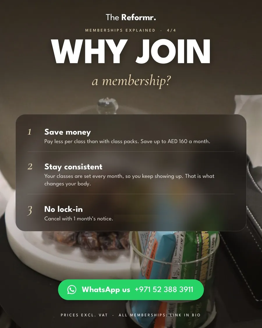 Why join a membership: save money, stay consistent, no lock-in